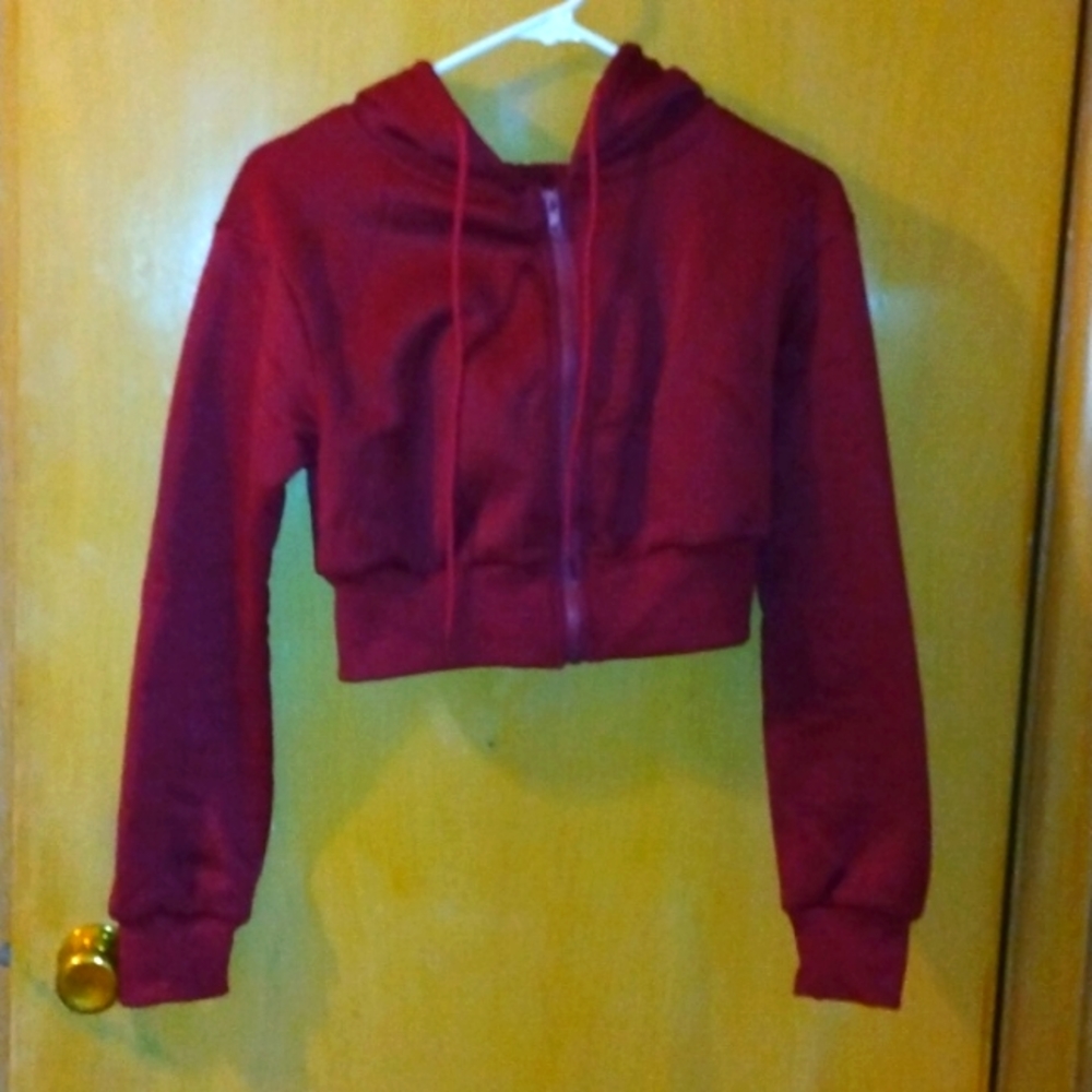 An Angel Maroon Crop Top Sweater!